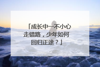成长中一不小心走错路，少年如何回归正途？